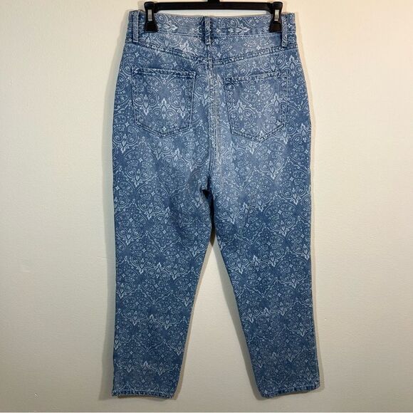 ✨ Simple Society Bandana Pattern Jeans High Rise Mom Style Straight Leg 5/27 - Picture 5 of 10